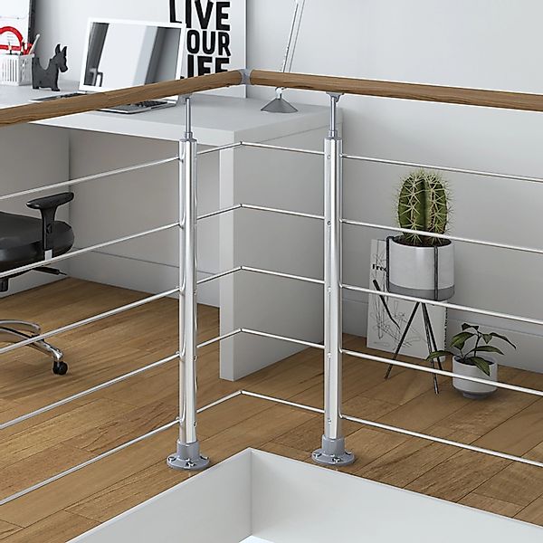 Dolle Geländerset mit Eichehandlauf für Bodenmontage 150 cm FSC® günstig online kaufen