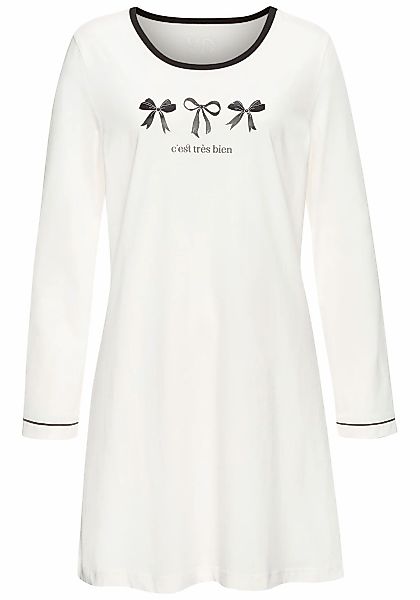 Vivance Dreams Nachthemd, (Set, 2 tlg.), Mit süßem Schleifenmuster günstig online kaufen