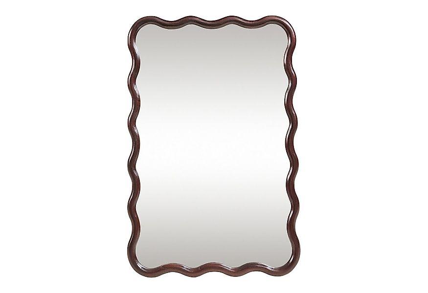 en.casa Wandspiegel, »Porloskid« Holz in Wellenform 90x60 cm Dunkelbraun günstig online kaufen