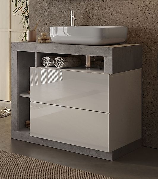 welltime Waschtisch "Hamburg", 2 Schubkästen, Breite 92 cm, Soft-Close, ink günstig online kaufen