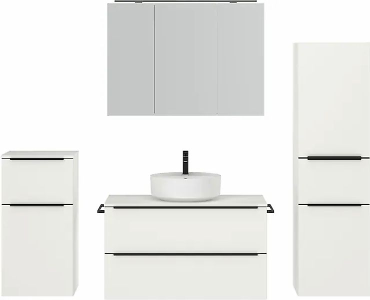 nobilia® Badmöbel-Set »Alvene«, (4 St., vormontiert, mit Soft-Close), inkl. günstig online kaufen
