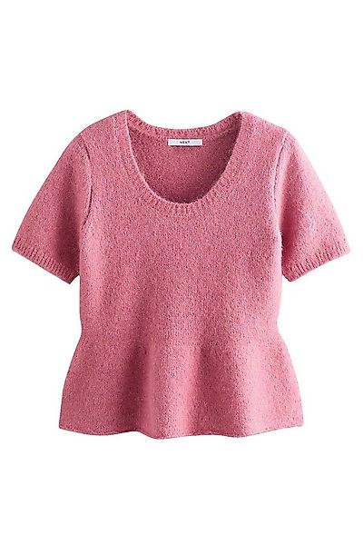 Next Vokuhila-Pullover Schößchenoberteil mit U-Ausschnitt und Alpakawolle ( günstig online kaufen
