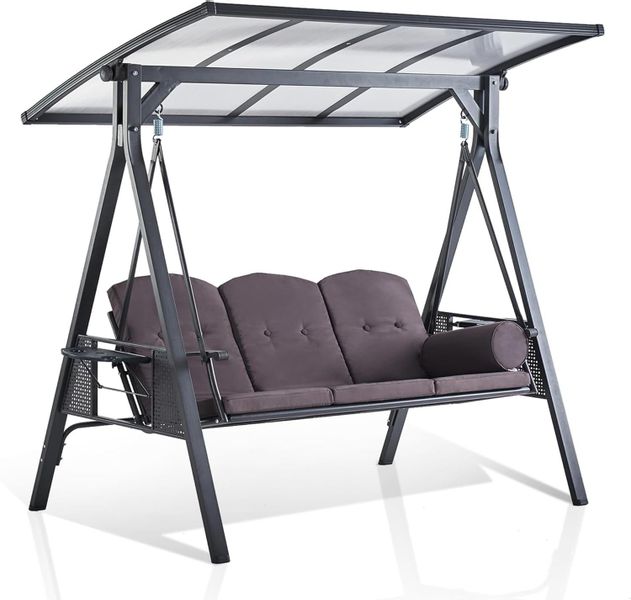 PURPLE LEAF Hollywoodschaukel Außenbereich 3-Sitzer Schaukelstuhl günstig online kaufen