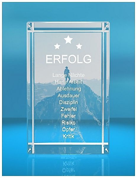 VIP-LASER Dekofigur 3D Glasquader Motivationsspruch Weg zum Erfolg Geschenk günstig online kaufen