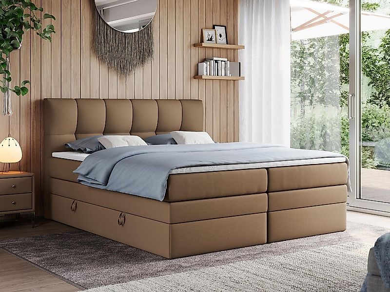 MKS MÖBEL Boxspringbett ALVIN KING (Set, Packung, Topper T25, T30-Schaum, z günstig online kaufen