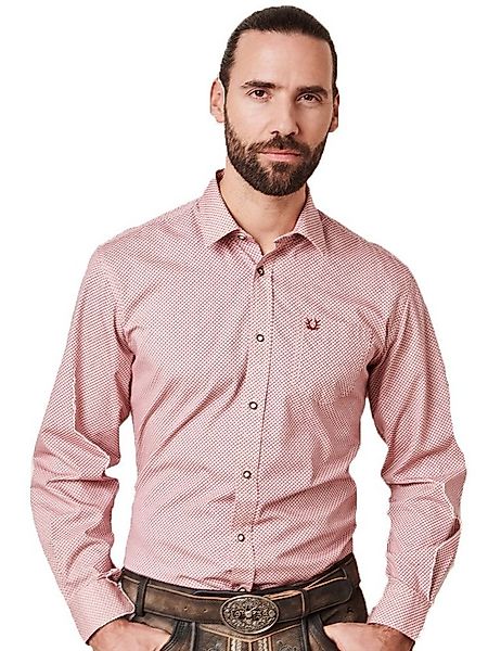 KRÜGER BUAM Trachtenhemd Herrenhemd 'Igor' mit Muster 911765, Rot günstig online kaufen
