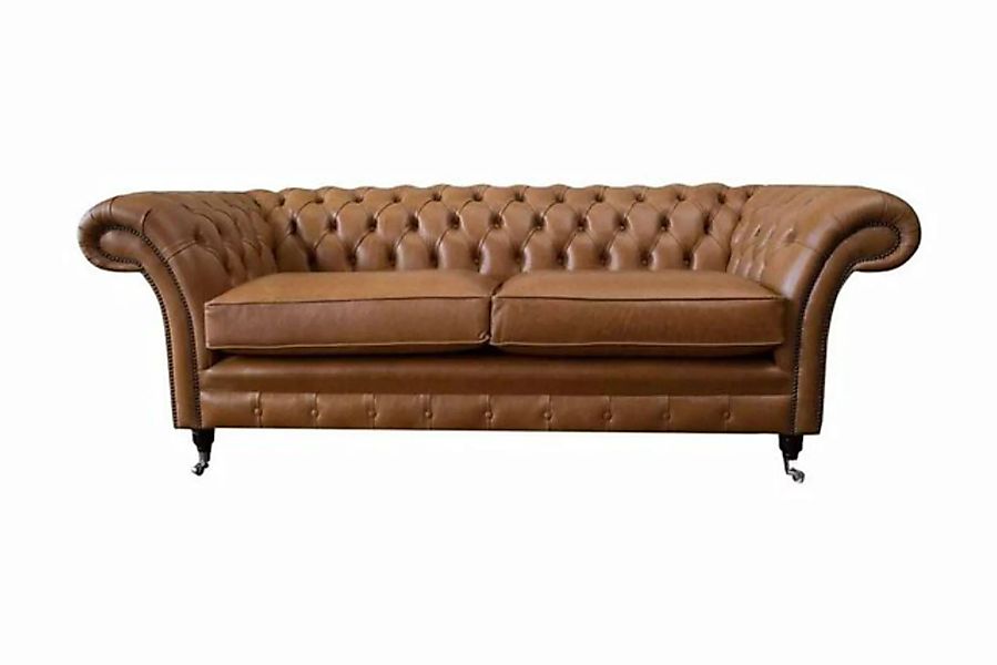 JVmoebel Sofa Sofa 3 Sitzer Leder Sofas Couch Polster Wohnzimmer Chesterfie günstig online kaufen