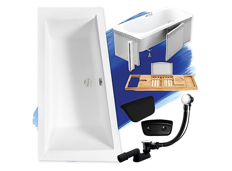 KOLMAN Badewanne Eckwanne 150x85 INTIMA Links mit Styropor + Ablage + 2 Kop günstig online kaufen