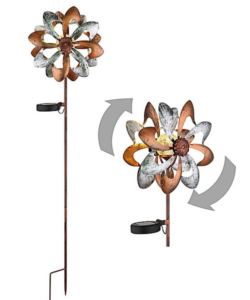 bmf-versand LED Solarleuchte Windrad Metall Garten Solar Solarleuchte Außen günstig online kaufen