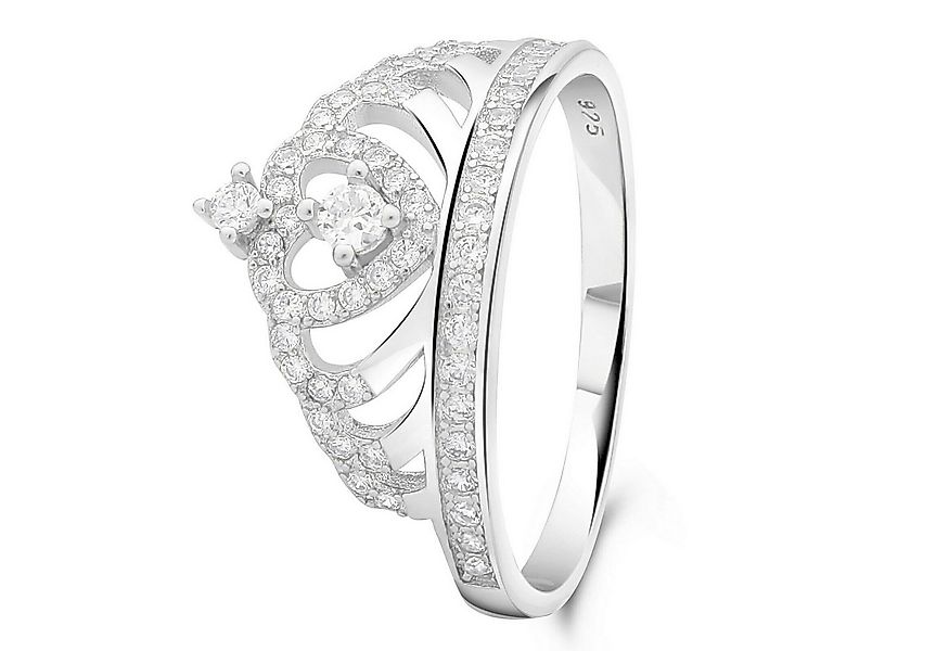 Tony Fein Silberring Kronen Ring 925er Silber Rhodiniert Hochglanzpoliert W günstig online kaufen