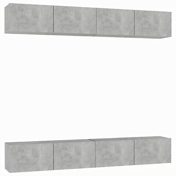 furnicato TV-Schrank TV-Schränke 4 Stk. Betongrau 100x30x30 cm Holzwerkstof günstig online kaufen