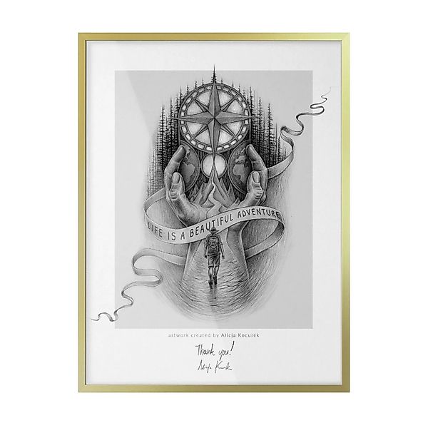 Tulup Bilderrahmen Fotorahmen 60x80 cm Gold Bilderrahmen Foto Bilderrahmen günstig online kaufen