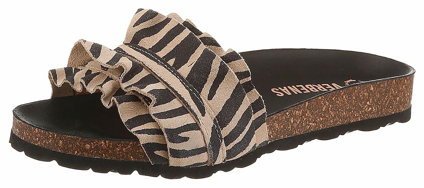 VERBENAS Pantolette "ROCIO" Strandschuh, Sommerschuh, Urlaubsschuh mit Rüsc günstig online kaufen