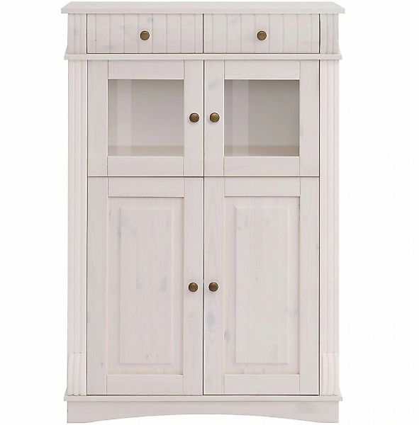 Home affaire Highboard "Teresa Mini-Vitrine mit Glastüren und 2 Schubkästen günstig online kaufen