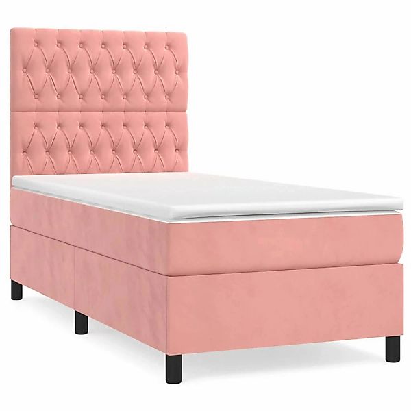 vidaXL Boxspringbett mit Matratze Rosa 90x190 cm Samt1383192 günstig online kaufen