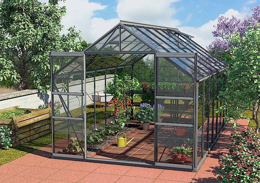 KONIFERA Gewächshaus Calisto 11500, BxTxH: 257 x 445 x 232 cm, 3 mm Wandstä günstig online kaufen