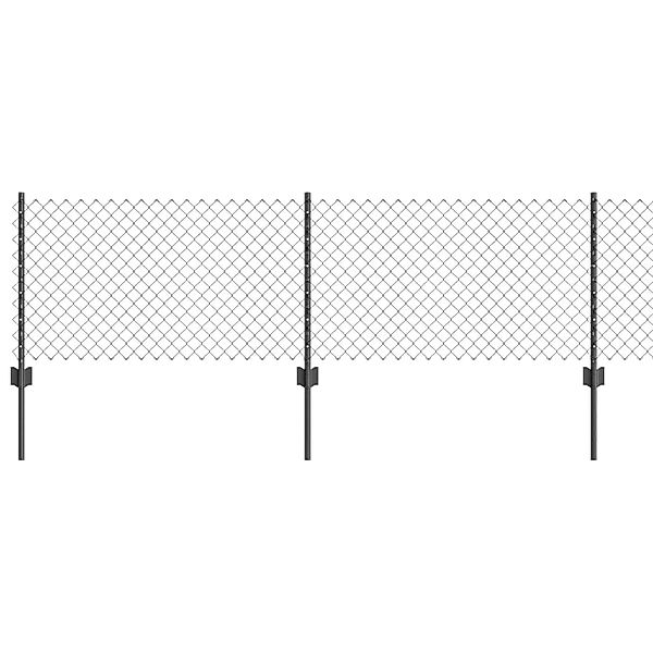 vidaXL Zaun mit Pfosten Grau 0,6 x 10 m Stahl und PVC 3336258 günstig online kaufen