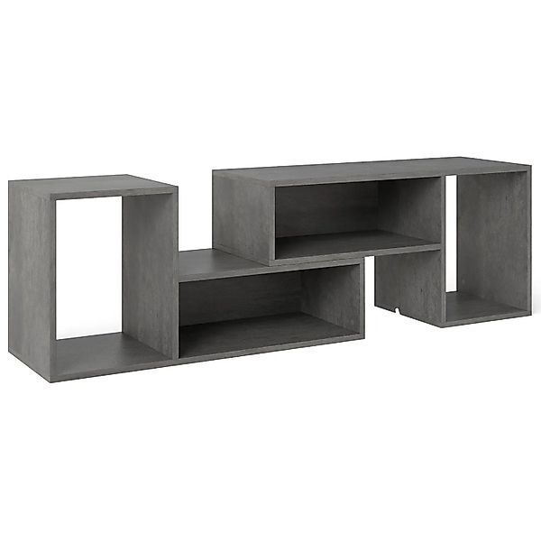 Costway TV-Schrank 2-Teilig für 60 Zoll mit Offenen Regalen Grau günstig online kaufen