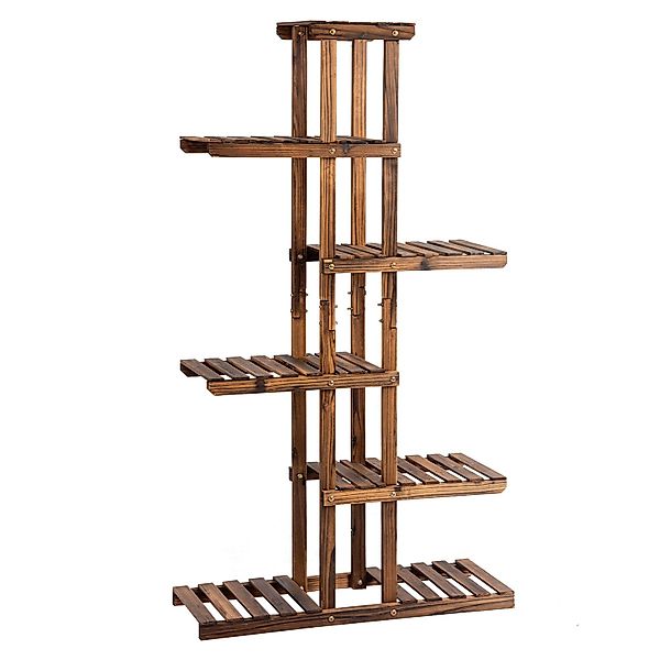 COSTWAY Nachttisch, 6-stöckiges Pflanzenregal, 75x25x140cm, Tannenholz günstig online kaufen