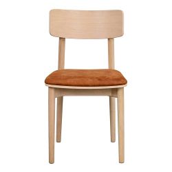 Holzstühle mit Polstersitz in Eichefarben Braun (2er Set) günstig online kaufen