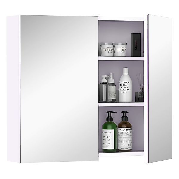 HOMCOM Badezimmerschrank mit Spiegel, 70 x 60 cm, Badezimmerschrank, Spiege günstig online kaufen