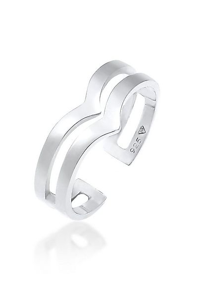 Elli Fingerring offen V-Form Geo Winkel Basic 925 Silber, Geo günstig online kaufen