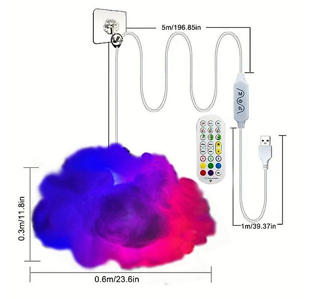 PRIISF Hängeleuchte Pendelleuchte RGB LED Deckenleuchte Hängelampe Farbwech günstig online kaufen