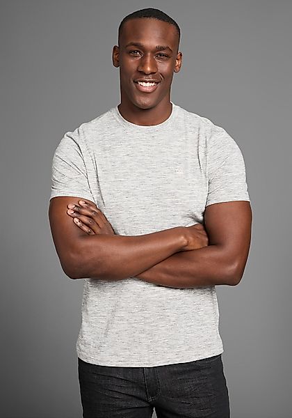 DELMAO T-Shirt, (Packung, 2-er Pack), in hochwertiger Melange-Optik mit dez günstig online kaufen