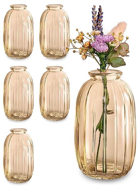 Praknu Tischvase 6 Vintage Glas Minivasen günstig online kaufen