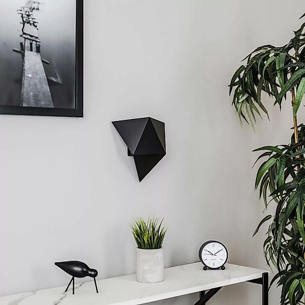 Wandlampe Shield in kantiger Form, schwarz günstig online kaufen