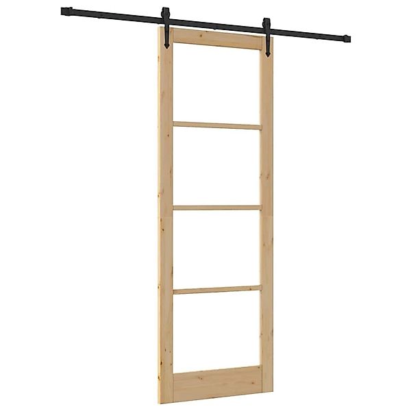 vidaXL Schiebetür ORKDAL Braun 83 x 232 cm Holz und Metall 3332477 günstig online kaufen