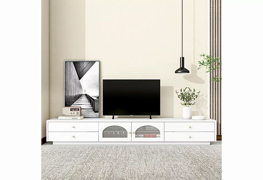 OKWISH TV-Schrank TV-Schrank (Mit vier Schubladen und Schwebetüren aus Glas günstig online kaufen