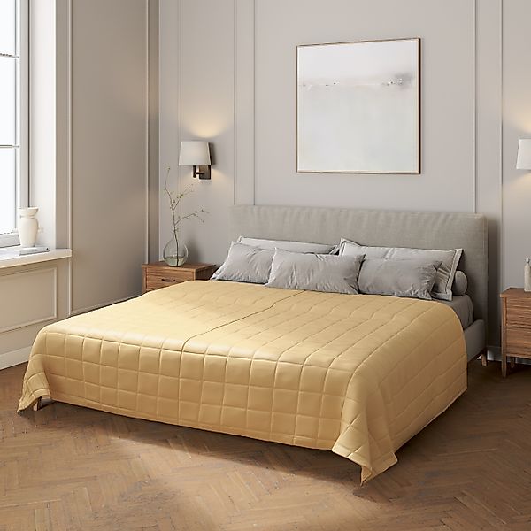 Tagesdecke mit Karosteppung, gold, Damasco (141-75) günstig online kaufen