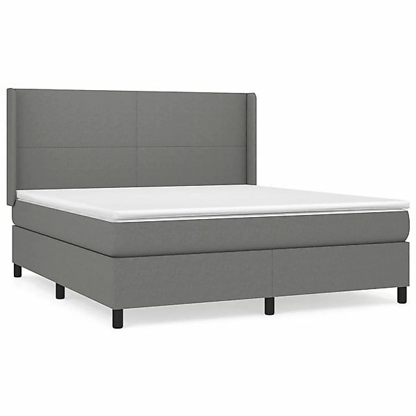 vidaXL Boxspringbett mit Matratze Dunkelgrau 160x200 cm Stoff1399649 günstig online kaufen