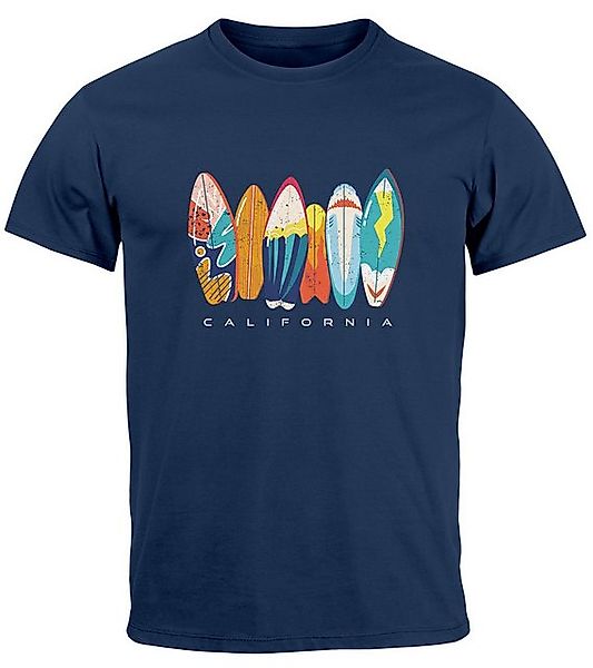 Neverless Print-Shirt Herren T-Shirt California Surfboards günstig online kaufen