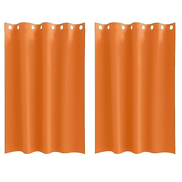 vidaXL Verdunkelungs-Vorhänge mit Ringen Helles Orange Polyester 4107399 günstig online kaufen