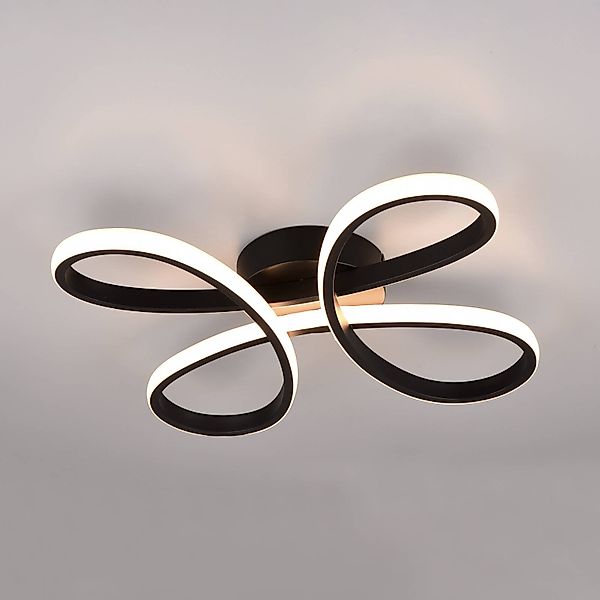 LED-Deckenleuchte Fly, schwarz matt, 3.000 K, 40 cm x 40 cm günstig online kaufen