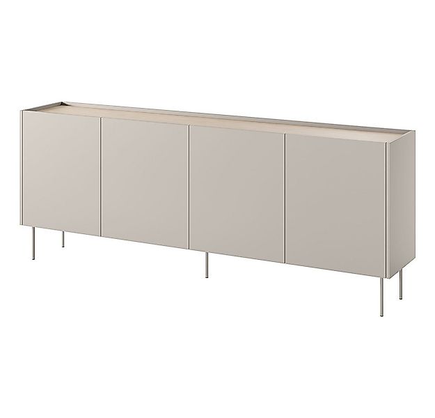 Lomadox Sideboard DELFT-141, in kaschmir und Eiche, 220 cm breit, grifflos günstig online kaufen