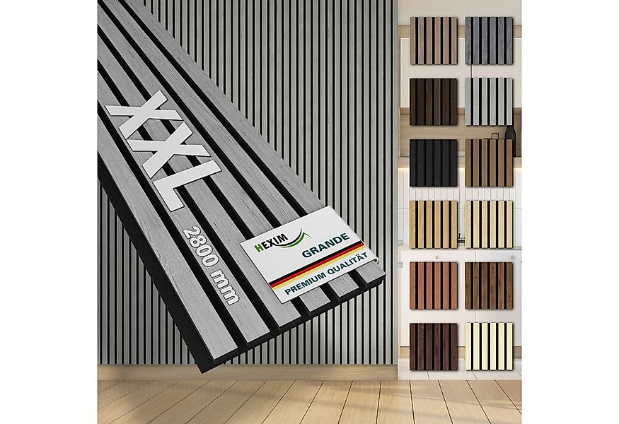 Hexim Wandpaneel, (Akustikpaneele 2 Stück 280x30cm Holz Grande - XXL Holzpa günstig online kaufen