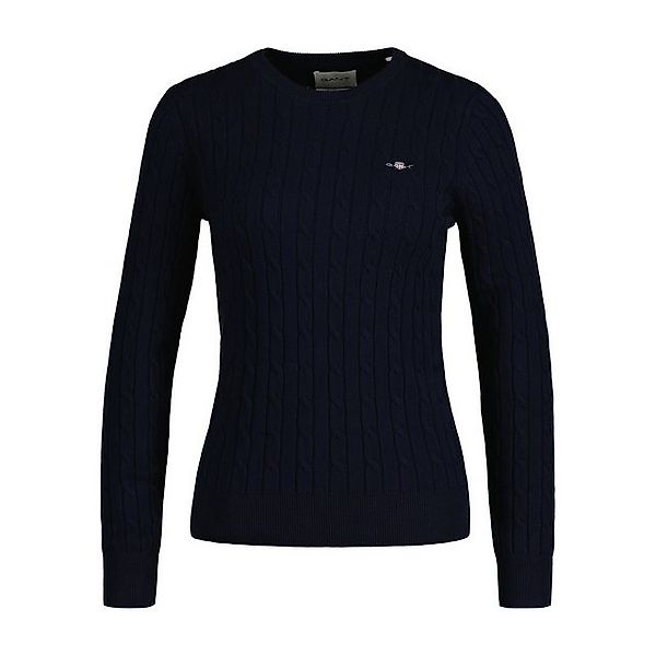 Gant Strickpullover Damen Strickpullover mit Zopfmuster Slim Fit (1-tlg) günstig online kaufen