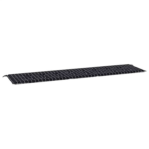 vidaXL Gartenbank-Auflage Schwarz Karomuster 200x50x4 cm Stoff 361202 günstig online kaufen