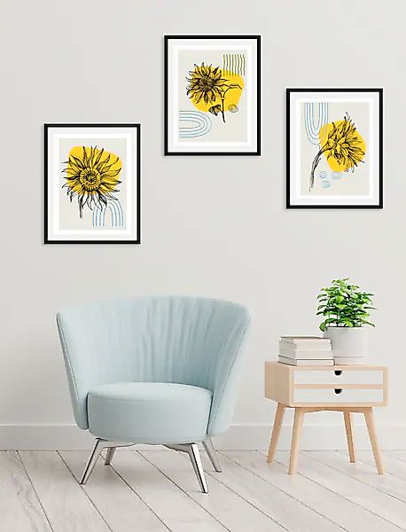 queence Bild »Set Sunflower«, (1 St.), gerahmt günstig online kaufen