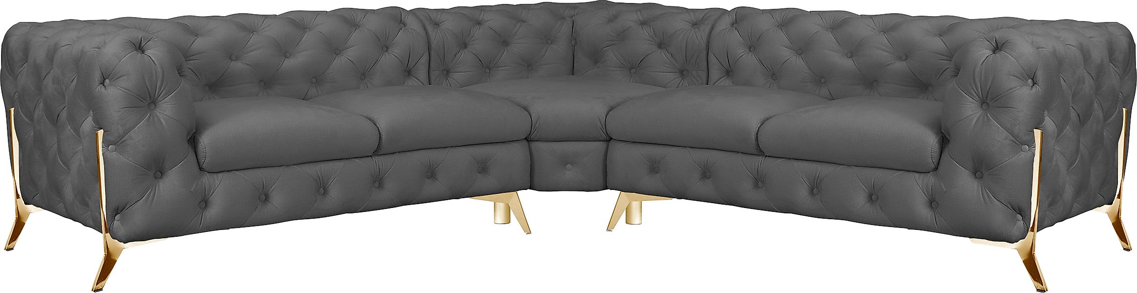 Home affaire Chesterfield-Sofa »Amaury L-Form« Chesterfield-Optik, Breite/T günstig online kaufen