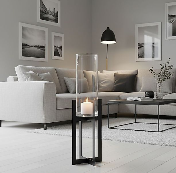 Windlicht Bolton - Elegantes Windlicht aus Eisen, schlichtes & warmes Desig günstig online kaufen