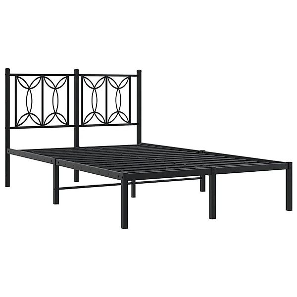 vidaXL Bettgestell mit Kopfteil Metall Schwarz 120x190 cm 376125 günstig online kaufen