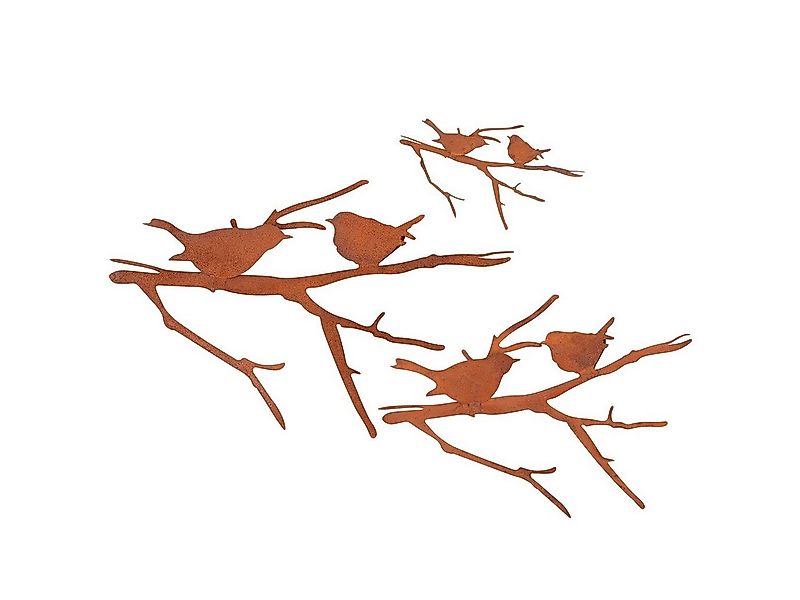 UNUS GARDEN Gartenstecker Roststecker Vögel auf Ast rostig 3er Set (3er Set günstig online kaufen