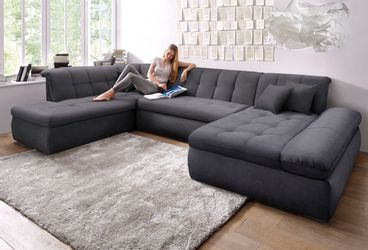 DOMO collection Wohnlandschaft "Moric Luxus incl. Zierkissen" U-Form, bis 1 günstig online kaufen