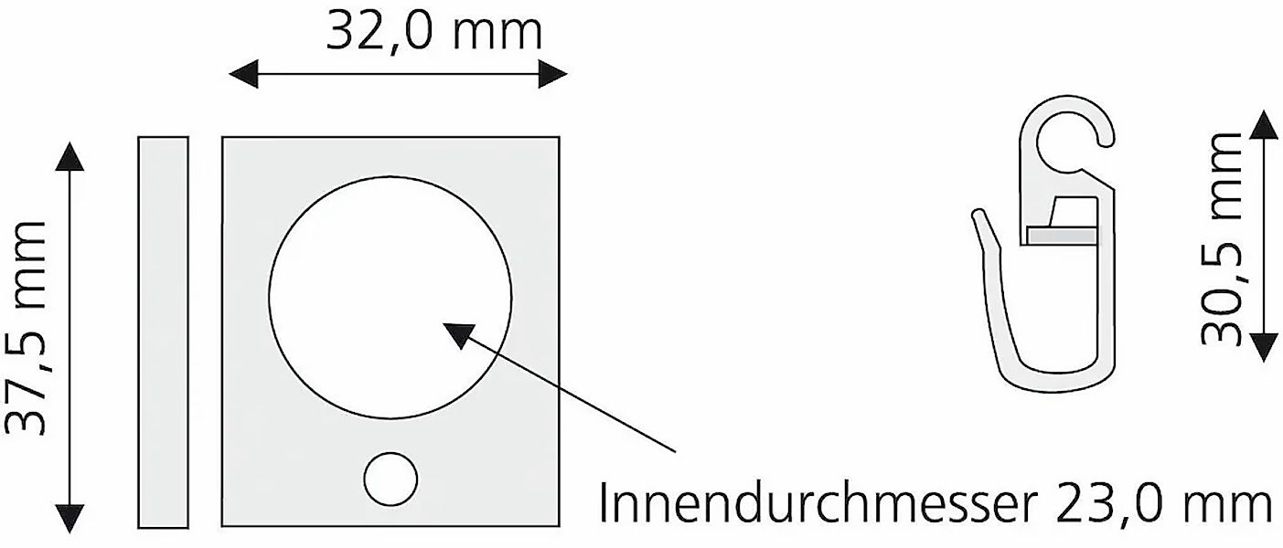 Liedeco Gardinenring eckig, für Gardinenstangen Ø 16 mm günstig online kaufen