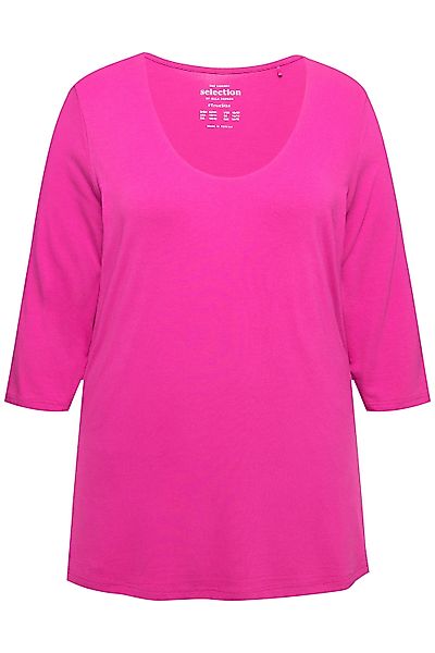 Ulla Popken T-Shirt Shirt tiefer Rundhalsausschnitt günstig online kaufen
