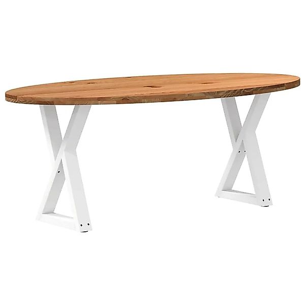 vidaXL Esstisch Hellbraun 200x100x74 cm Massivholz Eiche Oval 3305353 günstig online kaufen